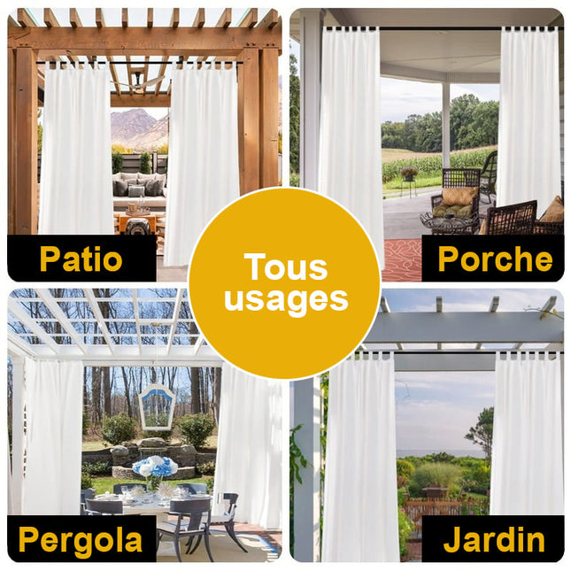 Pellavatyylinen ulkoverho verannalle ja terassille