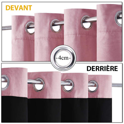 Puuteriroosa samettinen pimennysverho