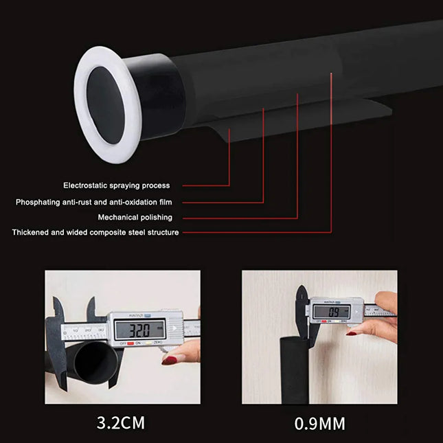 Moderni säädettävä teleskooppinen verhotanko