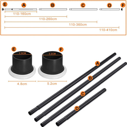 Moderni säädettävä teleskooppinen verhotanko