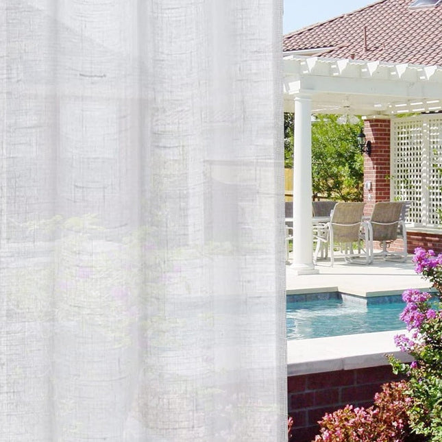 Pellavatyylinen ulkoverho parvekkeelle ja pergolaan