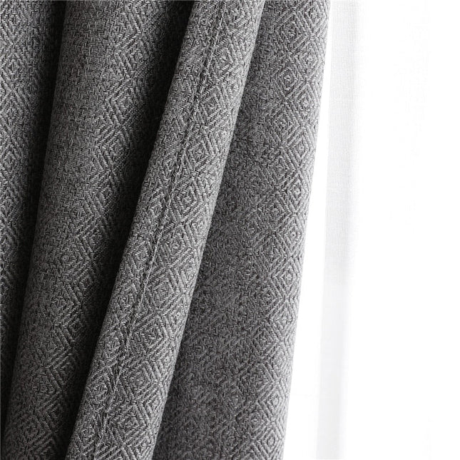 Harmaa jacquard-kuvioinen pimennysverho