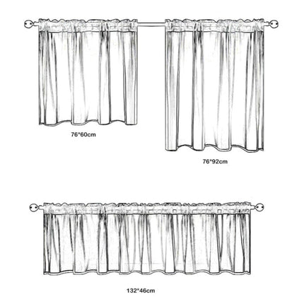 Lyhyt valkoinen kahvilaverho keittiöön