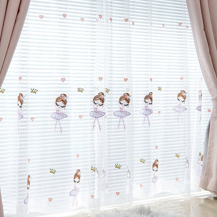 Lastenhuoneen valoverho ballerina-kuvioilla
