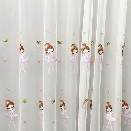 Lastenhuoneen valoverho ballerina-kuvioilla