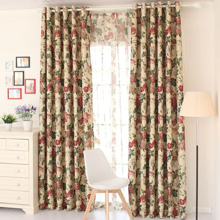 Pimennysverho vintage-tyylisellä kukkakuviolla