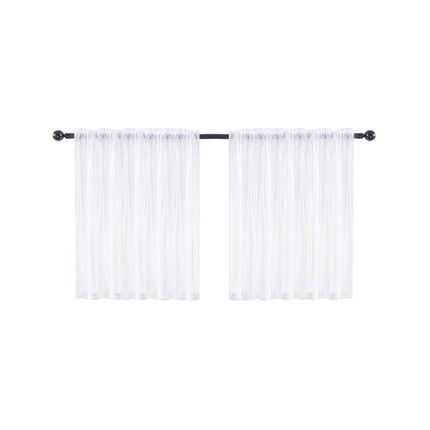 Lyhyt valkoinen kahvilaverho keittiöön