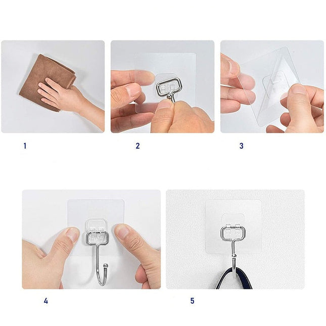 Itsekiinnittyvä seinäkoukku ilman porausta