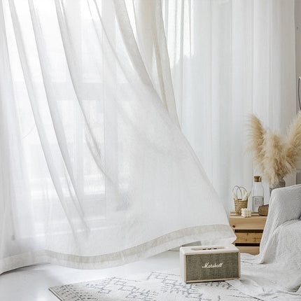 Luonnonvalkoinen pellavatyylinen valoverho