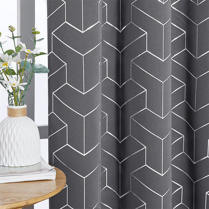 Harmaa 3D-kuvioinen pimennysverho