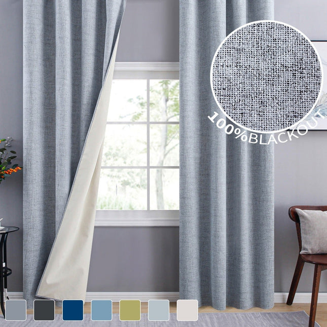 Harmaa pellavavaikutteinen verho purjerenkailla