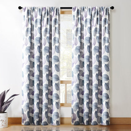 Violetti lehtikuvioinen pimennysverho