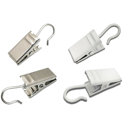 Valkoiset verhonipistimet koukulla