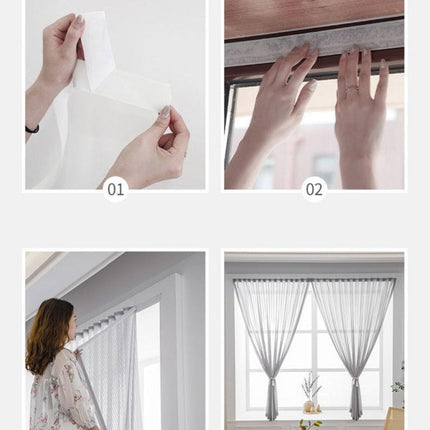 Tarranauhalla kiinnitettävä valkoinen valoverho