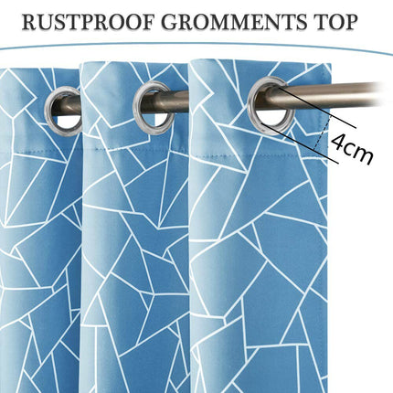 Pimennysverho modernilla graafisella kuviolla