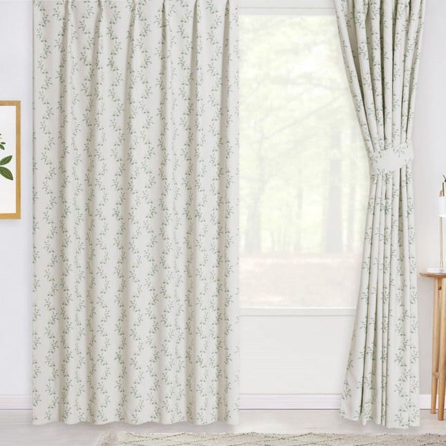 Verho sirolla kasviaiheisella kuviolla