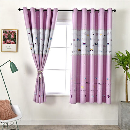 Lastenhuoneen verho hauskalla kalakuviolla