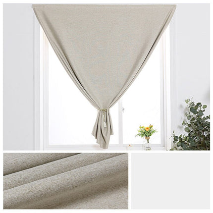 Pellavanvärinen kätevä verho tarranauhalla