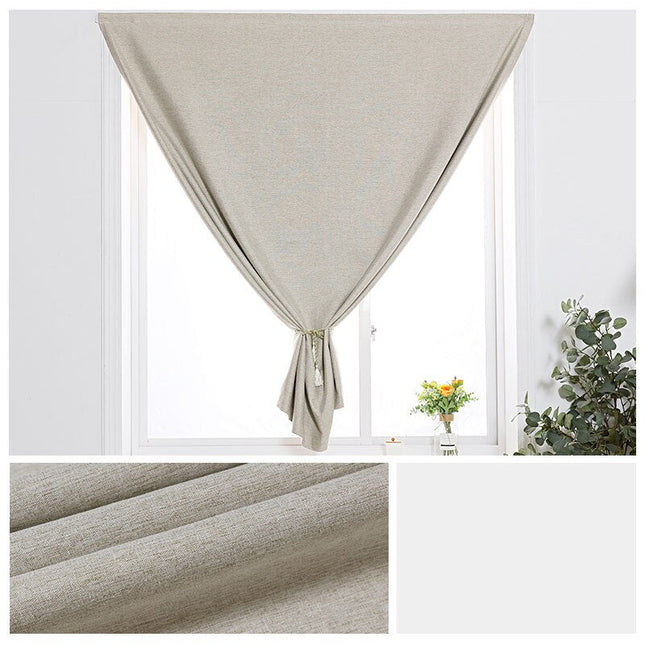 Pellavanvärinen kätevä verho tarranauhalla