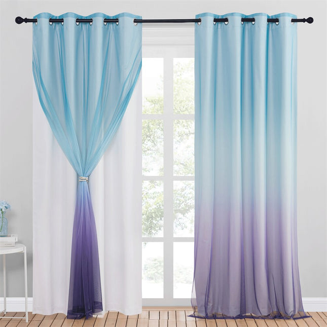 Pimennysverho liukuvärjätyllä ohuella verholla