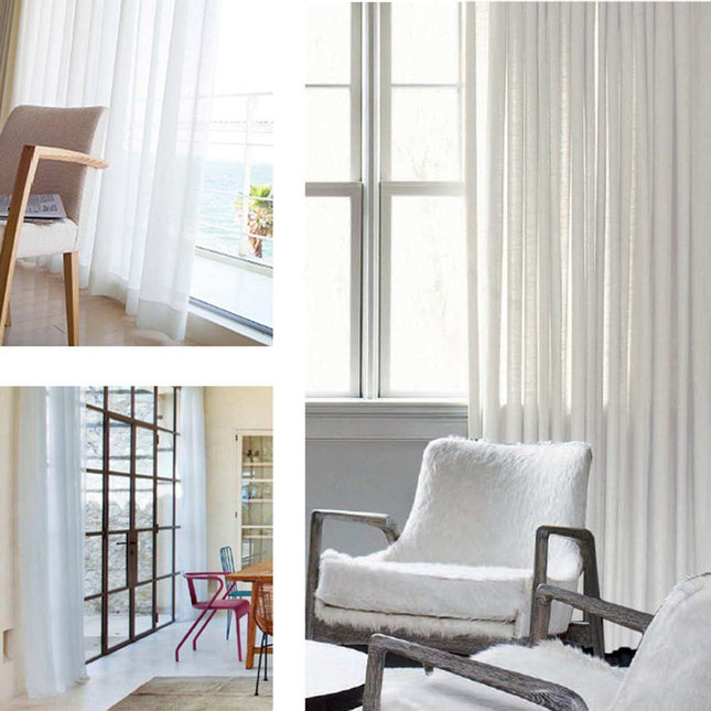 Kevyt ja ilmava valkoinen valoverho