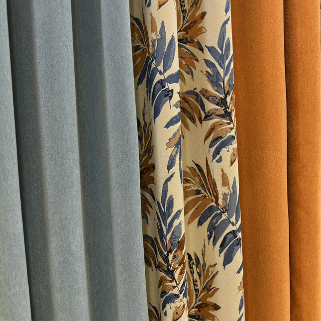 Lehtikuvioinen moderni pimennysverho