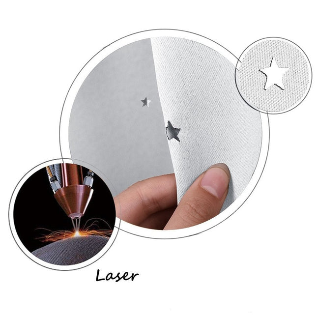 Sininen tähtikuvioinen pimennysverho lastenhuoneeseen