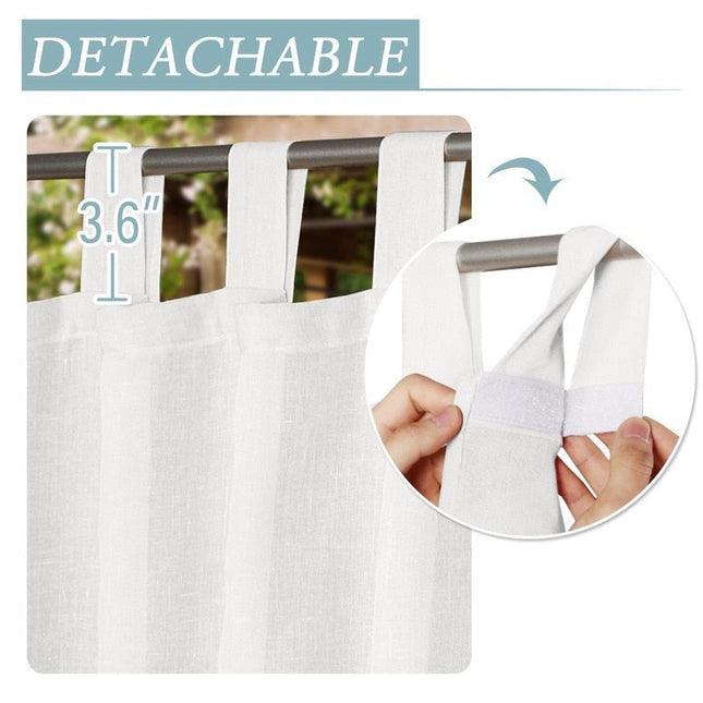 Pellavatyylinen ulkoverho parvekkeelle ja pergolaan