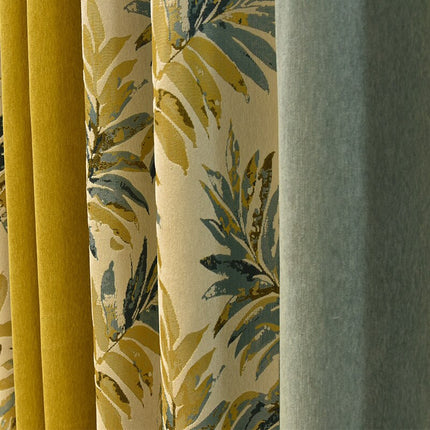 Lehtikuvioinen moderni pimennysverho