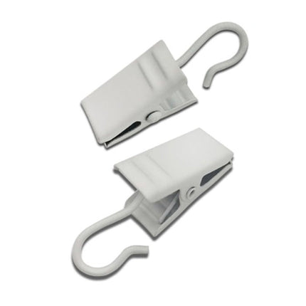 Valkoiset verhonipistimet koukulla