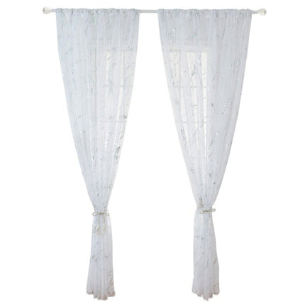 Valkoinen valoverho kultaisella marmorikuviolla