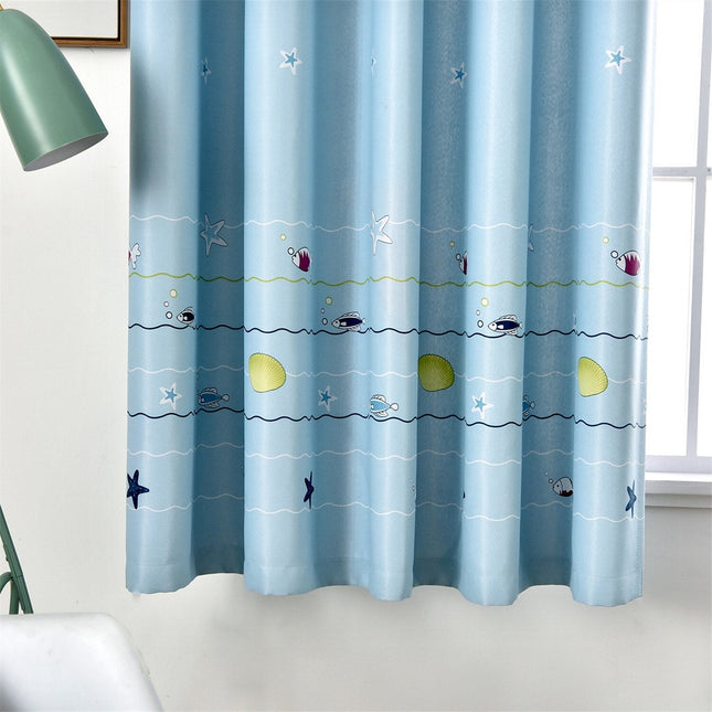 Lastenhuoneen verho hauskalla kalakuviolla