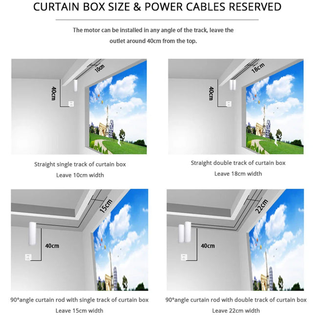 Älykäs moottoroitu verhokisko kaukosäätimellä