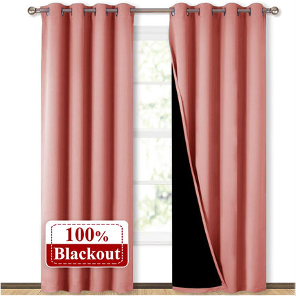 Yksivärinen lohenpunainen pimennysverho