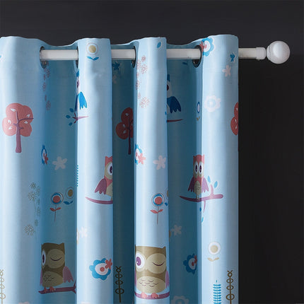 Sininen lasten pimennysverho pöllökuviolla