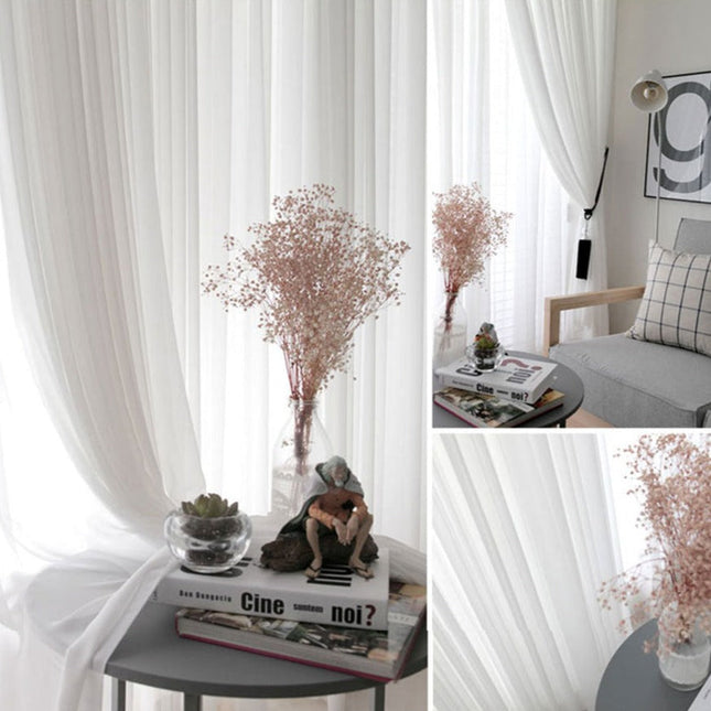 Yksinkertainen valkoinen ohut valoverho