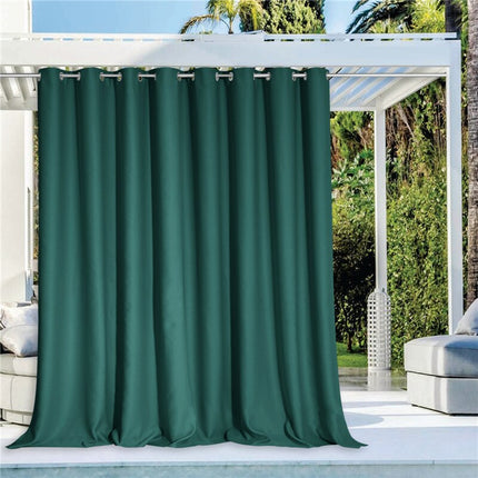Petroolinvihreä ulkoverho terassille