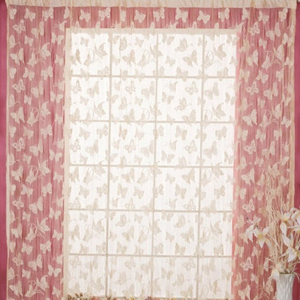 Valoverho kauniilla perhoskuviolla