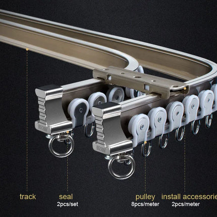 Taivutettava verhokisko kaareviin ikkunoihin