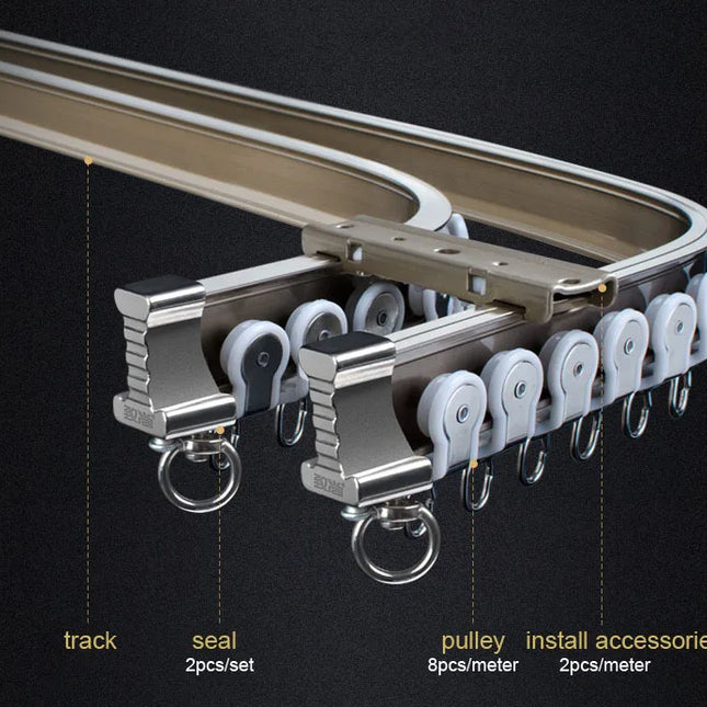 Taivutettava verhokisko kaareviin ikkunoihin