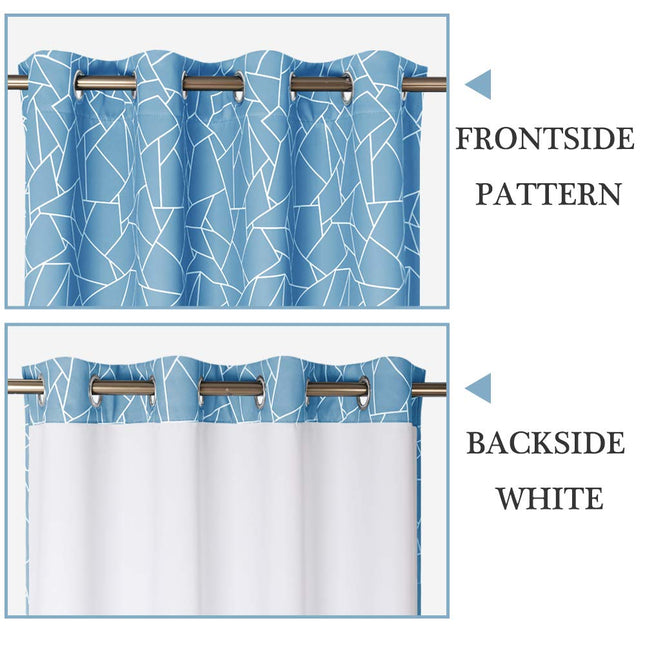 Pimennysverho modernilla graafisella kuviolla