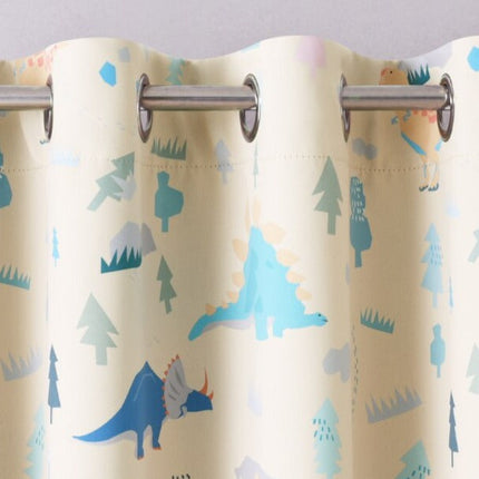 Beige lasten pimennysverho dinosauruksilla