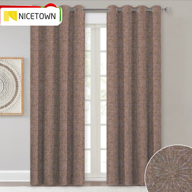 Mandala-kuvioinen pimennysverho makuuhuoneeseen