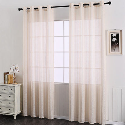 Läpikuultava raidallinen valoverho purjerenkailla