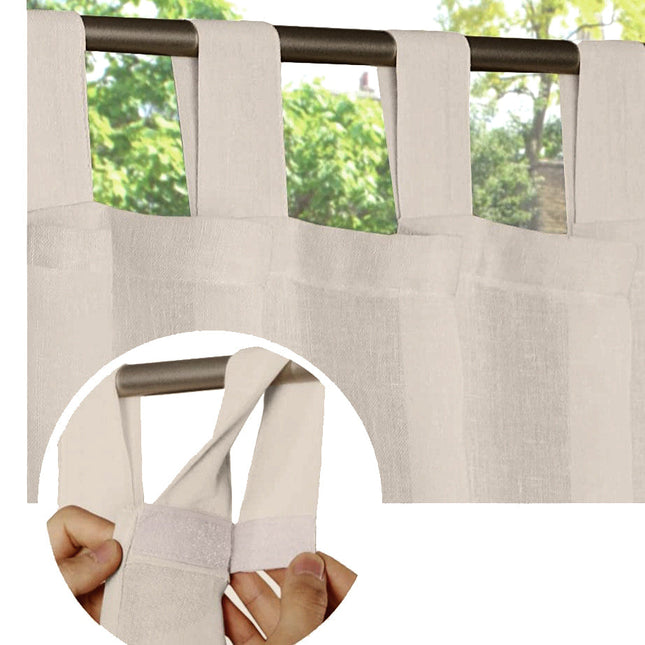 Pellavatyylinen ulkoverho verannalle ja terassille