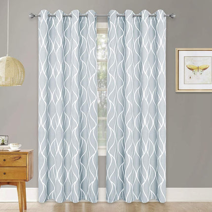 Vaaleanharmaa pimennysverho aaltokuviolla
