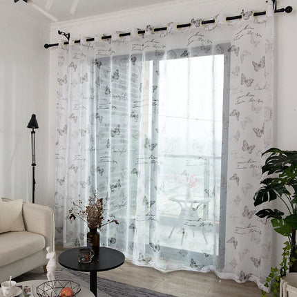 Valkoverho kauniilla perhoskuviolla