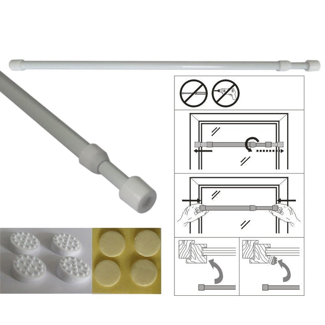 Valkoinen jousitanko ilman porausta