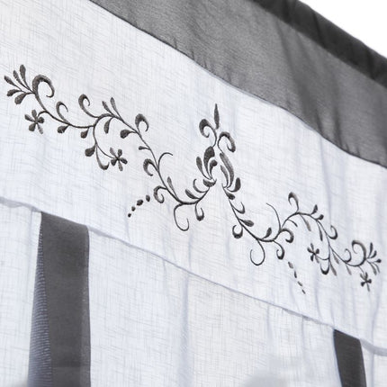 Säädettävä laskosverho kirjailulla keittiöön