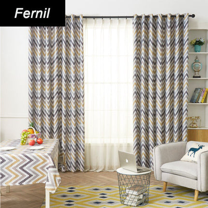 Okranvärinen geometrinen pimennysverho